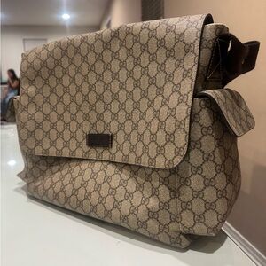 Gucci Beige and Brown GG Canvas Messenger Bag